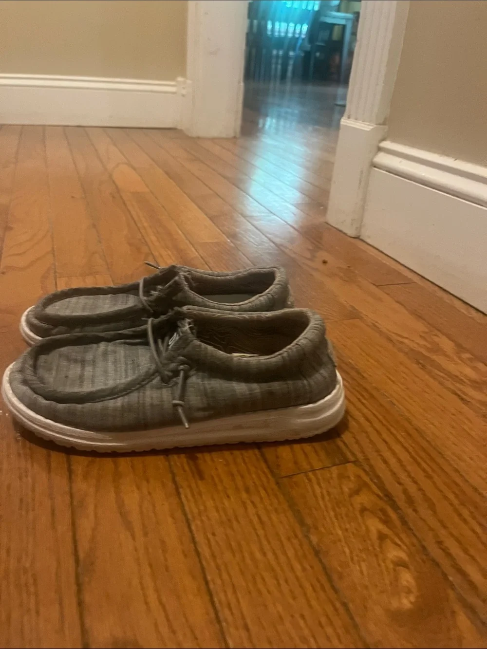 Kids Casual Slip-On Shoes in Gray with White Sole